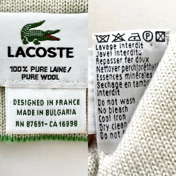 Lacoste Wool Scarf Multicolor Striped Colorblock - Picture 8 of 9